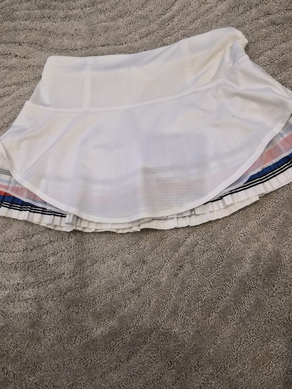 Lucky in Love White Tennis Tank And Skirt with Multicolor Pleated Hem - Small - Picture 4 of 13